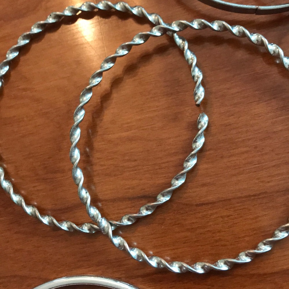 Silver bangles set - Picture 2 of 2